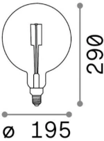 Λαμπτήρας E27 GLOBO D195 04W 2200K CRI80 AMBRA DIMM Ideal Lux 223834