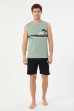Πυτζάμα καλοκαιρινή ανδρική "Tropical" μέντα
