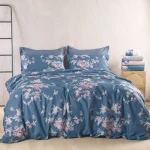 Σεντόνια Springtime (Σετ 3τμχ) Dark Blue Rythmos Ημίδιπλο 160x260cm 100% Βαμβάκι