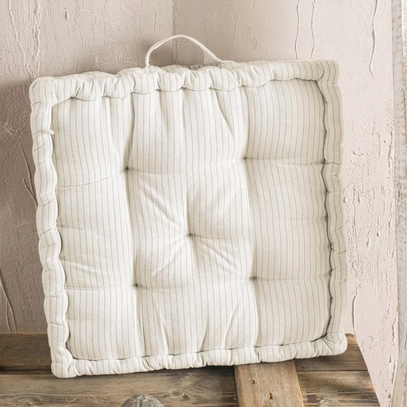 Μαξιλάρι Διακοσμητικό Δαπέδου (Με Γέμιση) Linea Beige Rythmos 50X50 Λινό