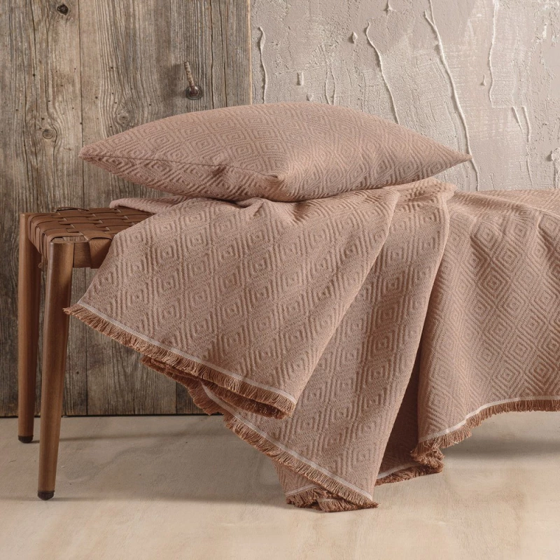 Ριχτάρι Elysse Brown Rythmos Τετραθέσιο 180x330cm Βαμβάκι-Πολυέστερ
