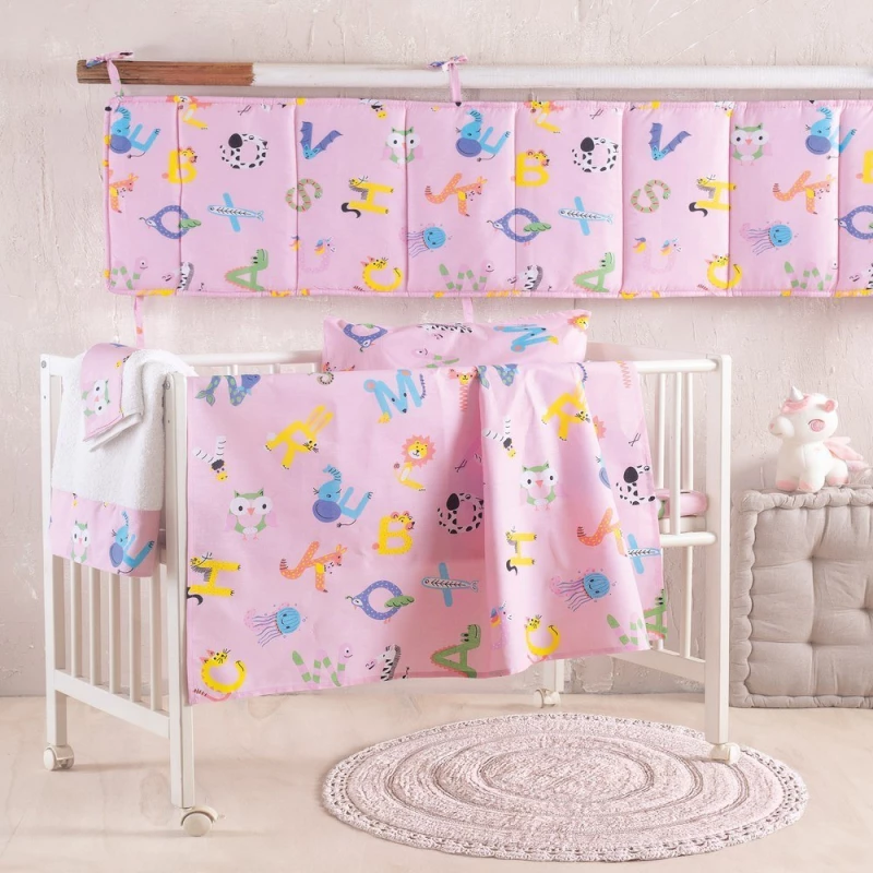 Πάπλωμα Βρεφικό Letterland Pink Rythmos 110x150cm 100% Βαμβάκι