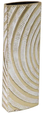 Βάζο 15-90003 16,5x8,9x49,5cm White-Gold Marhome Μέταλλο
