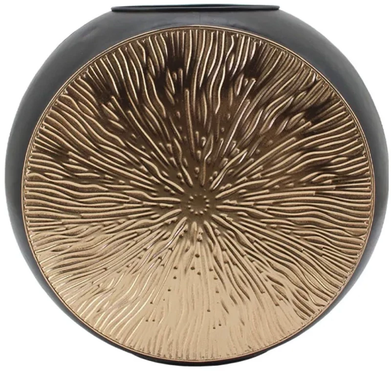Βάζο 15-10235 60x20,5x54cm Black-Gold Marhome Μέταλλο