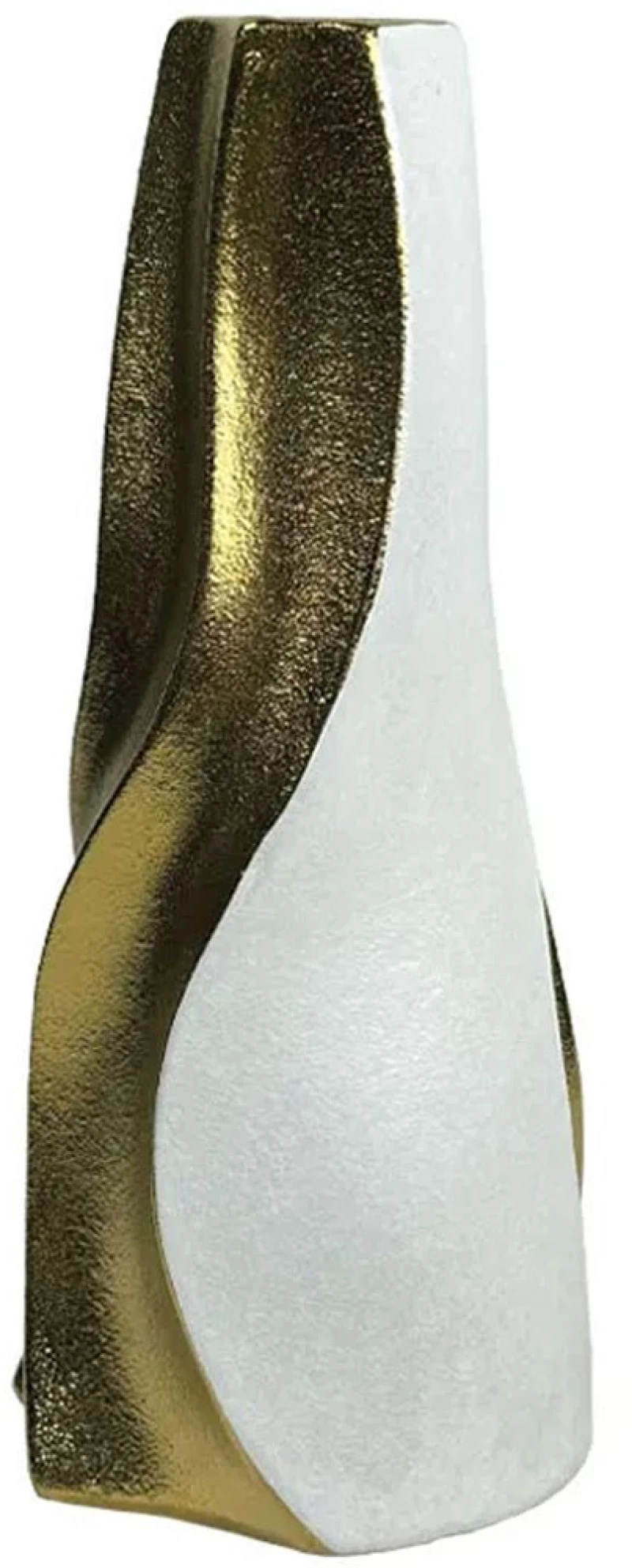 Βάζο Κύματα 15-50181 43,7cm White-Gold Marhome Κεραμικό