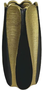 Βάζο Μπουμπούκι 15-50136 33cm Black-Gold Marhome Κεραμικό