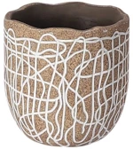 Κασπώ Γραμμές 06-20266 Φ13,5x14cm White-Beige Marhome Τσιμέντο