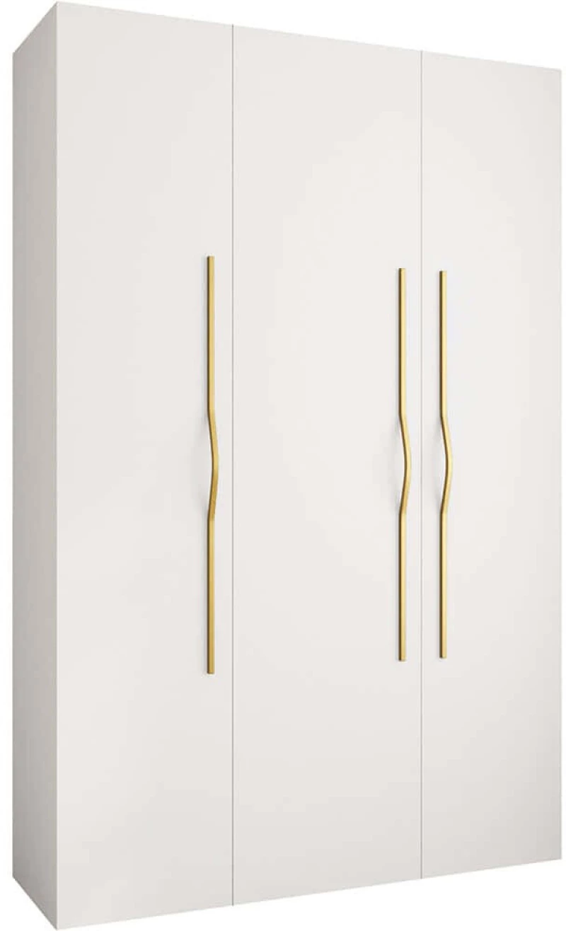 Ντουλάπα Τρίφυλλη Como II 163056309 160x52x246cm White-Gold Τρίφυλλη