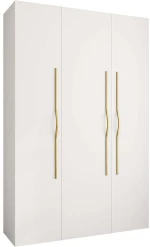 Ντουλάπα Τρίφυλλη Como II 163056309 160x52x246cm White-Gold Τρίφυλλη