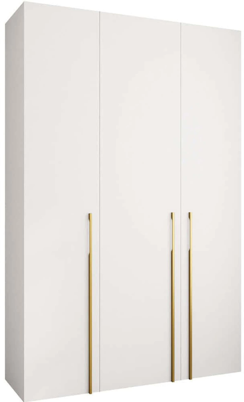 Ντουλάπα Τρίφυλλη Como III 163056639 160x52x246cm White-Gold Τρίφυλλη