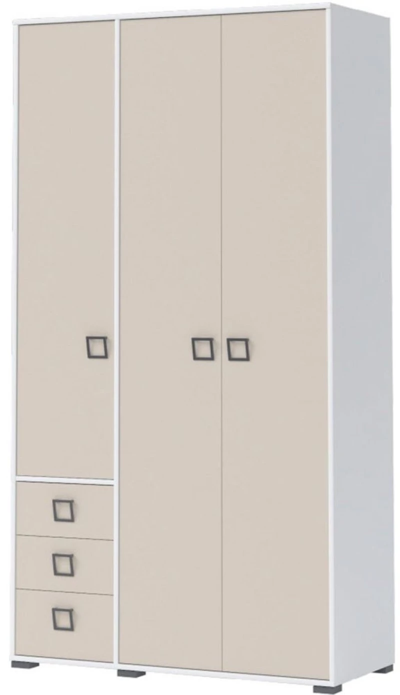 Ντουλάπα Τρίφυλλη Riddle 161591769 126x56x236cm White-Sand Τρίφυλλη