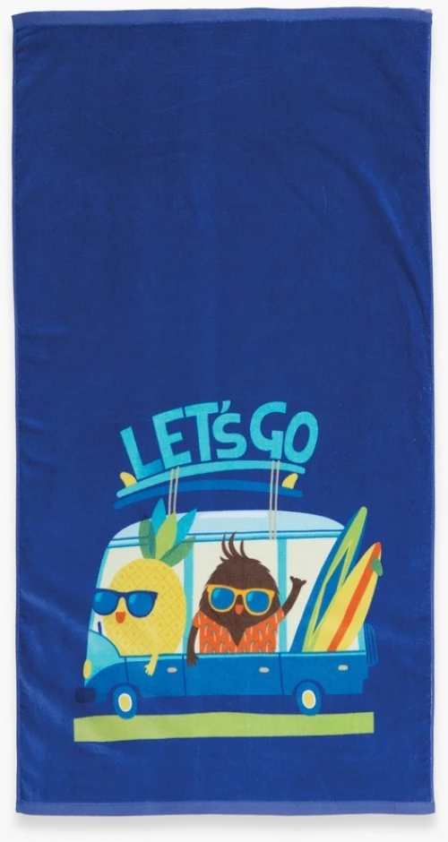 Πετσέτα Θαλάσσης Παιδική Lets Go Blue Nef-Nef Homeware Θαλάσσης 70x120cm 100% Βαμβάκι