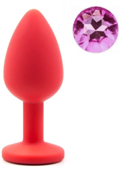 Silicone Buttplug Medium, Red/Pink, Guilty Toys