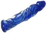 Real Tip Dildo, Premium Glass, Blue, 16 cm, Passion Labs