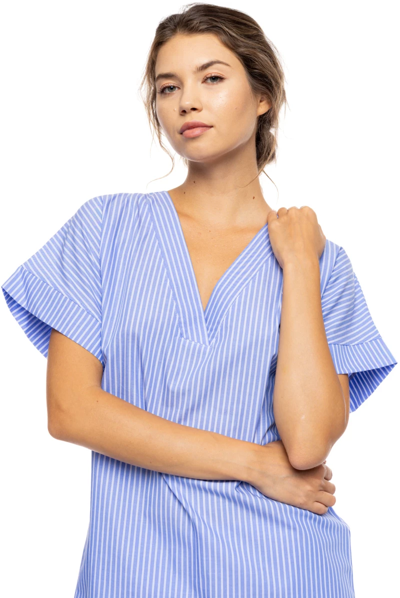 Γυναικεία Πυτζάμα Pink Label - Σορτς - DUO STRIPE - Κοντομάνικη - V-Neck - Cotton