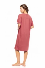 Γυναικείο Νυχτικό Pink Label - Peach Pink - Κοντό Μανίκι - Bamboo