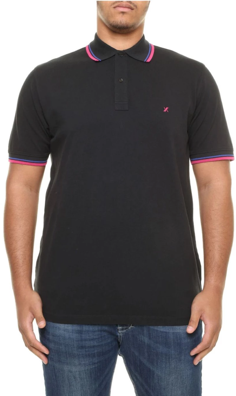 MAXFORT Ανδρική μαύρη πόλο πικέ μπλούζα 5001-999 Black
