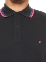 MAXFORT Ανδρική μαύρη πόλο πικέ μπλούζα 5001-999 Black