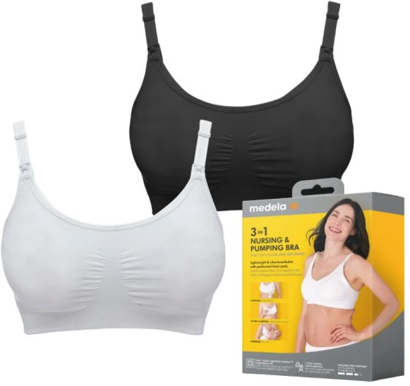 Medela Στηθόδεσμος Θηλασμού & Άντλησης 3in1 Nursing and Pumping Bra Μαύρο Medium 101043829