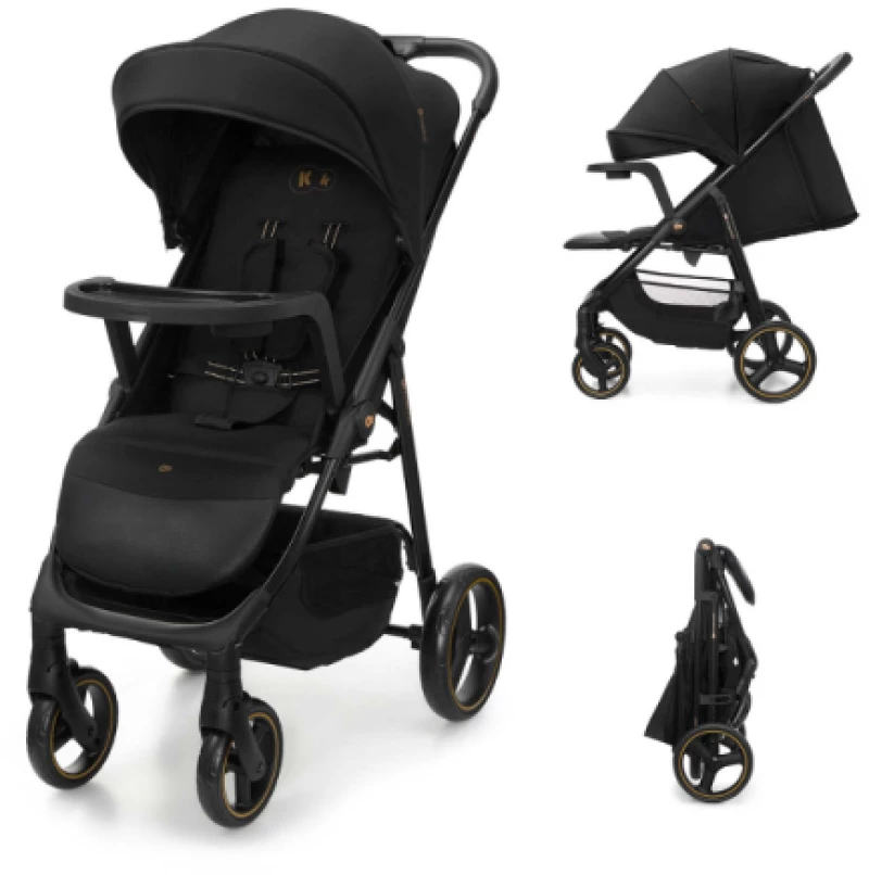Καρότσι Μωρού Kinderkraft TRIG 3 ONYX BLACK με δίσκος φαγυτού