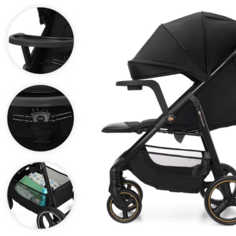 Καρότσι Μωρού Kinderkraft TRIG 3 ONYX BLACK με δίσκος φαγυτού