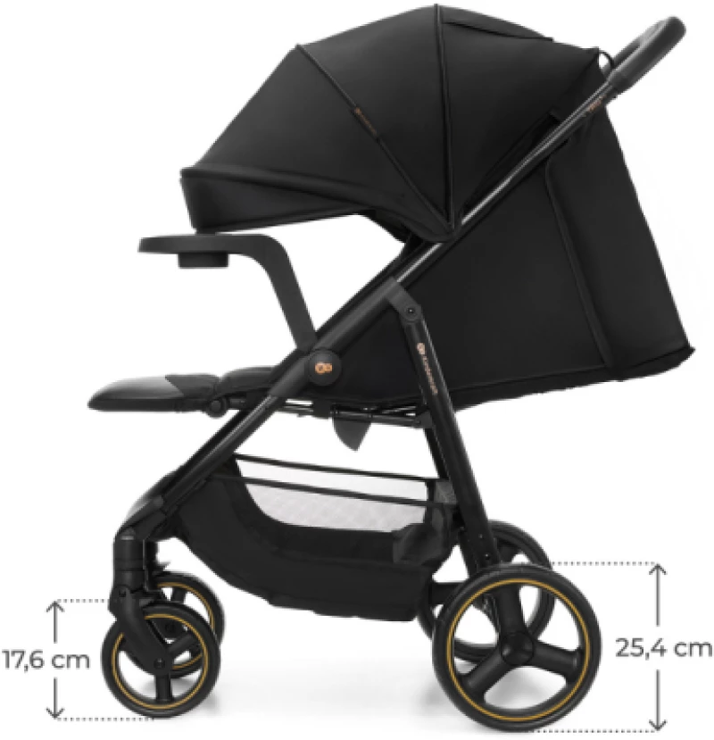 Καρότσι Μωρού Kinderkraft TRIG 3 ONYX BLACK με δίσκος φαγυτού