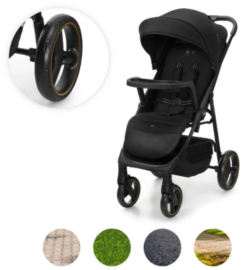 Καρότσι Μωρού Kinderkraft TRIG 3 ONYX BLACK με δίσκος φαγυτού