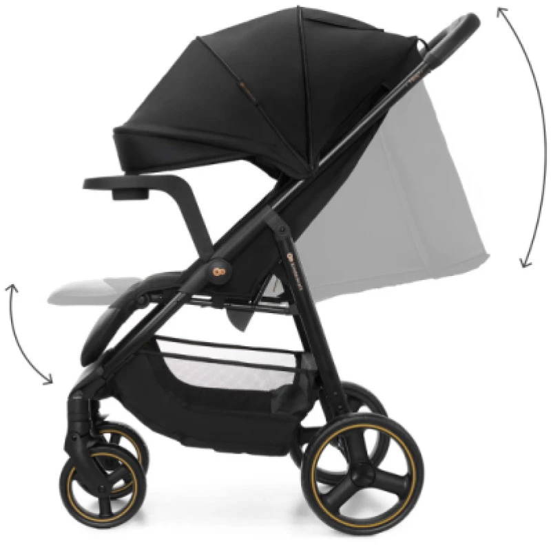 Καρότσι Μωρού Kinderkraft TRIG 3 ONYX BLACK με δίσκος φαγυτού