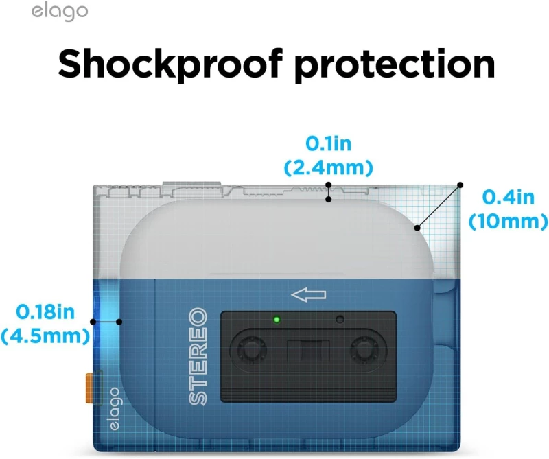 Θήκη AirPods Pro 2nd Gen Elago Cassette Player Case Σιλικόνης με Λουράκι Χειρός - Blue (EAPP2C-CST-BL)