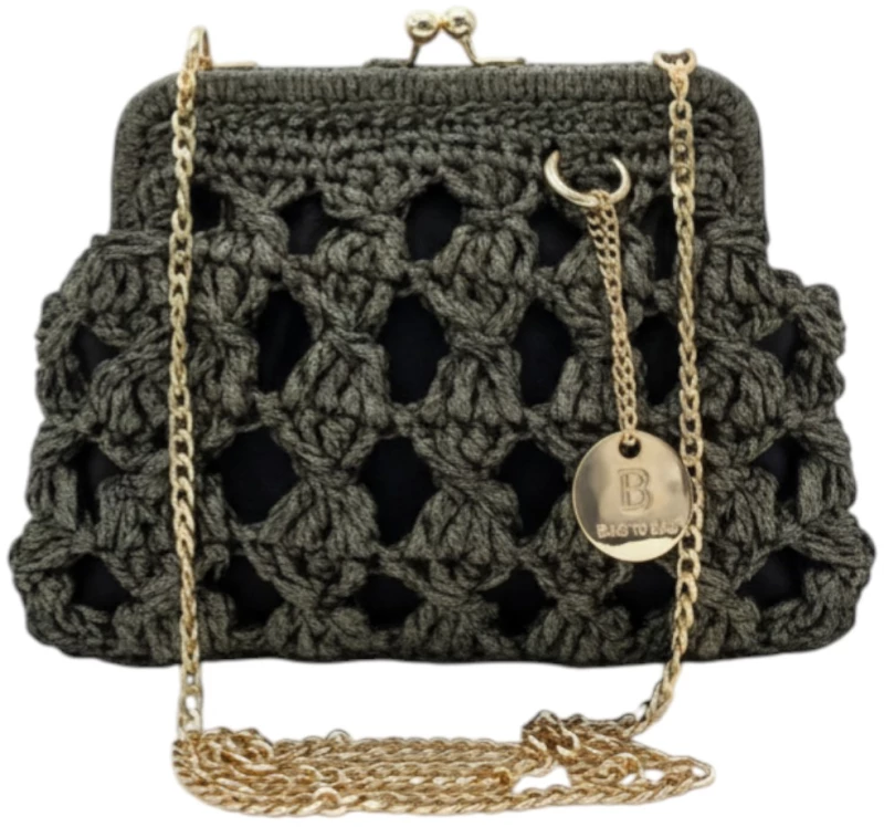 Ψάθινο τσαντάκι χιαστι CN26013 - Πράσινο Bag to Bag