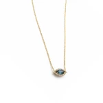 Κολιέ Topaz Zircon Χρυσό K14 Gatsa 0761-14 Αλυσίδα 40cm