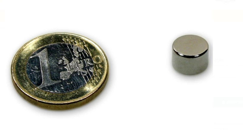 Μαγνήτης Δίσκος Φ9x6mm Νεοδυμίου Δύναμη Έλξης 2,5kg