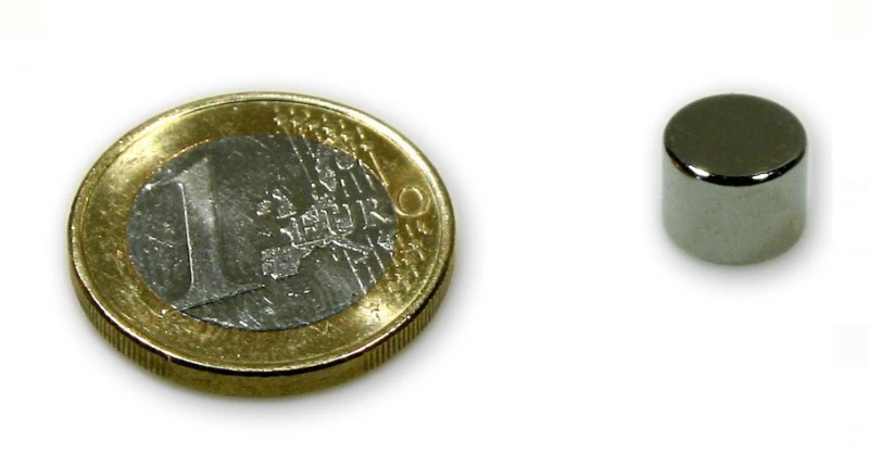 Μαγνήτης Δίσκος Φ9x7mm Νεοδυμίου Δύναμη Έλξης 2,7kg