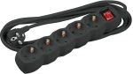 Technik Πολύπριζο 5 Θέσεων με Διακόπτη & 1.5 mm² Καλώδιο Χαλκού 16A Μαύρο 5m