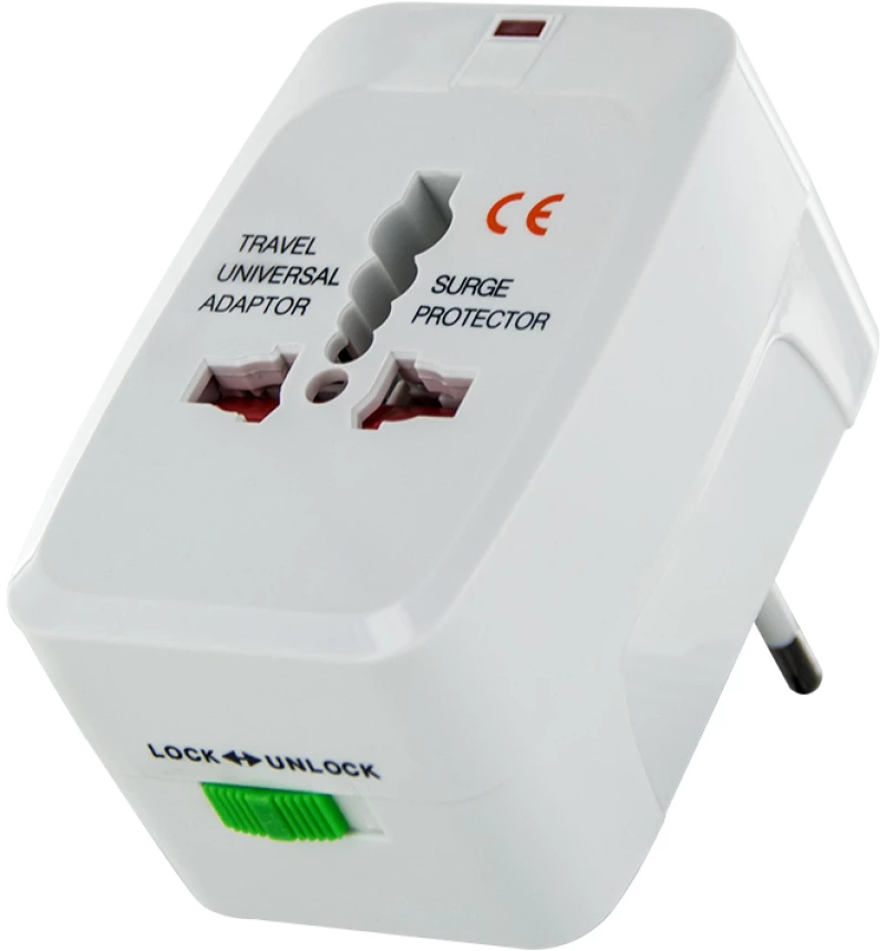 LAMTECH UNIVERSAL TRAVEL ADAPTER WITH 2 USB PORT 4 DIFFERENT PLUGS