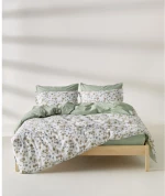 Κουβερλί King Size Kentia Ifigenia White-Green-Mustard 270x270