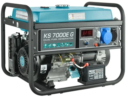 K&S KS 7000E G Γεννήτρια Βενζίνης / Υγραερίου Μονοφασική 13HP 5.5 KW (Hybrid LPG + Gasoline) 230V - KONNER-SOHNEN