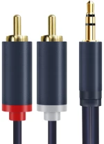 CABLETIME καλώδιο ήχου 3.5mm σε 2x RCA CT-AV303-H12G, 15m, μπλε