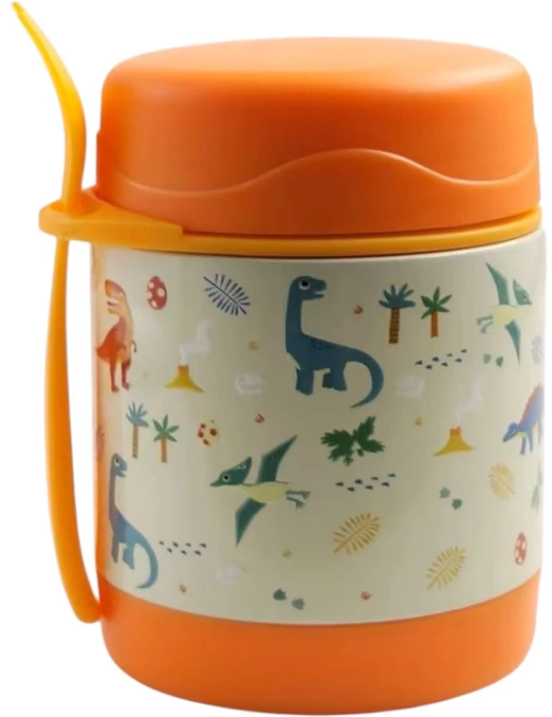Orange Dinosaurs, Ανοξείδωτο Θερμός Φαγητού 350 ml. Queen Mother