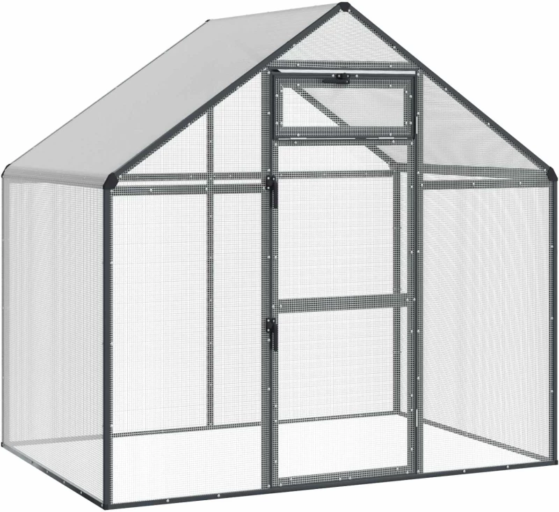vidaXL Κλουβί Πουλιών Ανθρακί 181,5 x 110,5 x 173,5 εκ