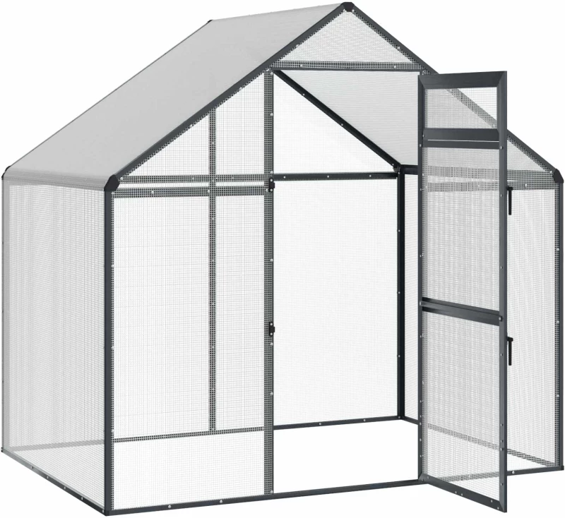 vidaXL Κλουβί Πουλιών Ανθρακί 181,5 x 110,5 x 173,5 εκ