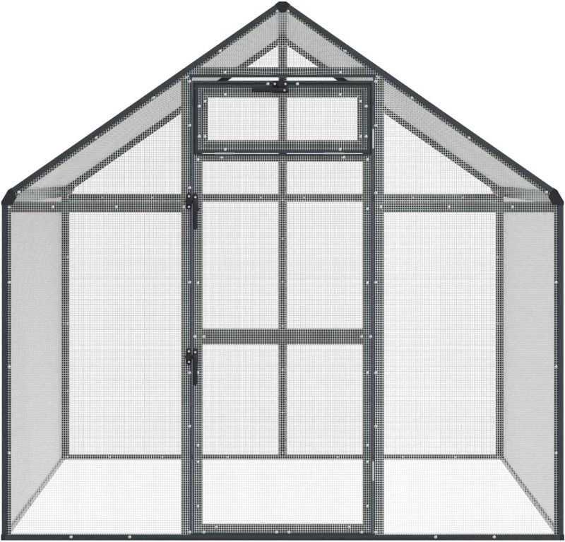 vidaXL Κλουβί Πουλιών Ανθρακί 181,5 x 110,5 x 173,5 εκ