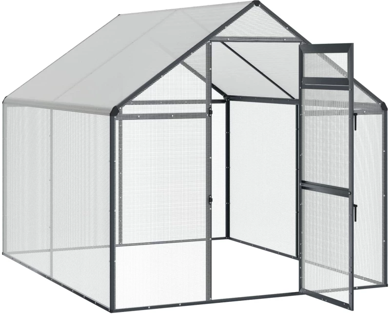 vidaXL Κλουβί Πουλιών Ανθρακί 181,5 x 221 x 173,5 εκ
