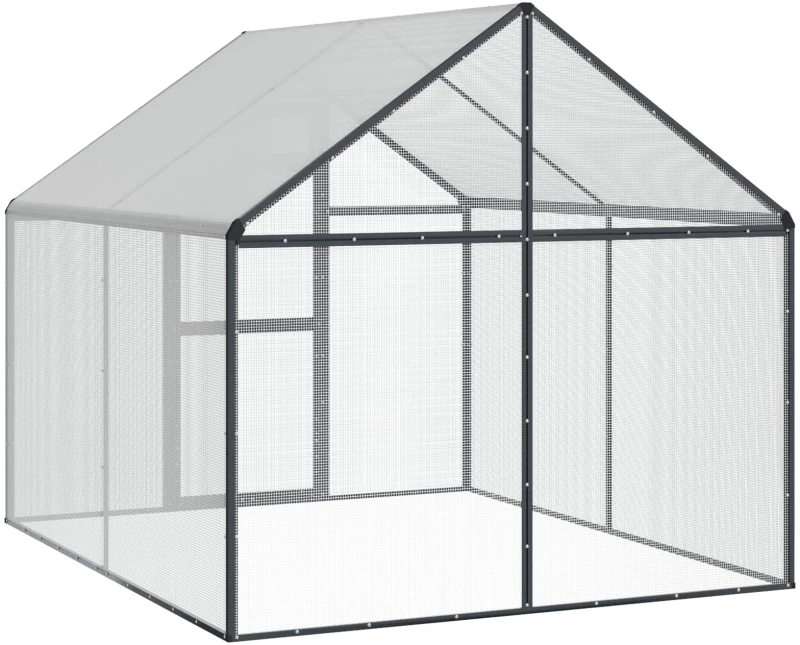 vidaXL Κλουβί Πουλιών Ανθρακί 181,5 x 221 x 173,5 εκ