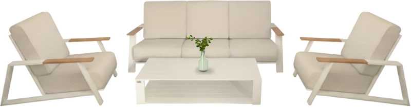 ΣΕΤ ΣΑΛΟΝΙ 4ΤΜΧ LAITH HM6551.02 ΑΛΟΥΜΙΝΙΟ & ΜΑΞΙΛΑΡΙΑ ΣΕ ΚΡΕΜ