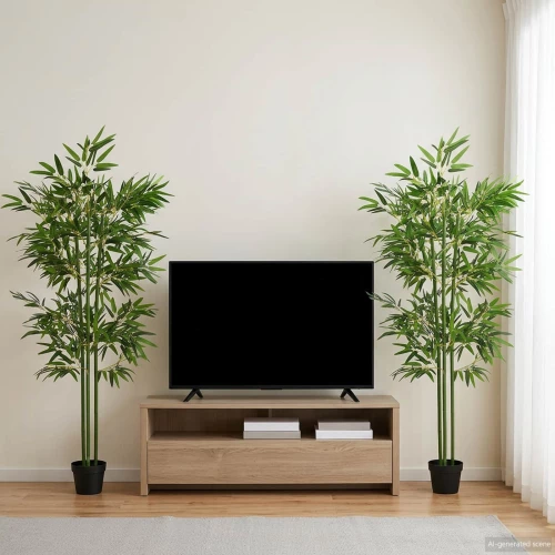 vidaXL Τεχνητό Δέντρο Μπαμπού 2 pcs Πράσινο 45 x 18 x 175 εκ