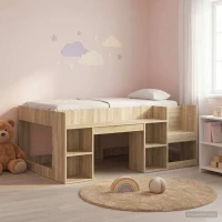 vidaXL Κρεβάτι για παιδιά με αποθηκευτικό χώρο Sonoma Δρυς 80 x 160 cm