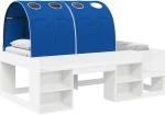 vidaXL Κρεβάτι με Τόνελ 3 pcs Λευκό και Μπλε Επεξεργασμένο ξύλο