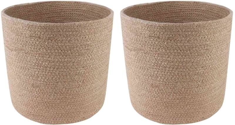vidaXL Σετ Γλαστρών 2 pcs Φυσικό Ø 28 x 28 εκ 100% Γιούτα Τοσσά