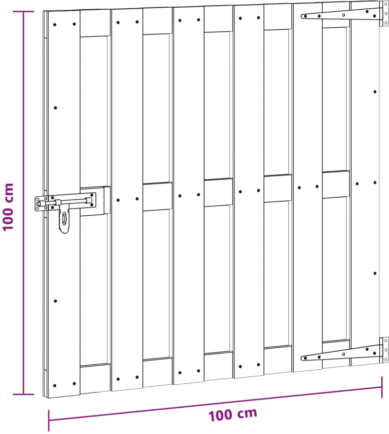 vidaXL Πύλη Κήπου 100 x 100 cm WPC και Αλουμίνιο Καφέ